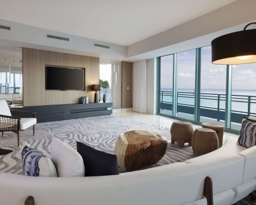 Presidential Suite living room at The Diplomat Resort