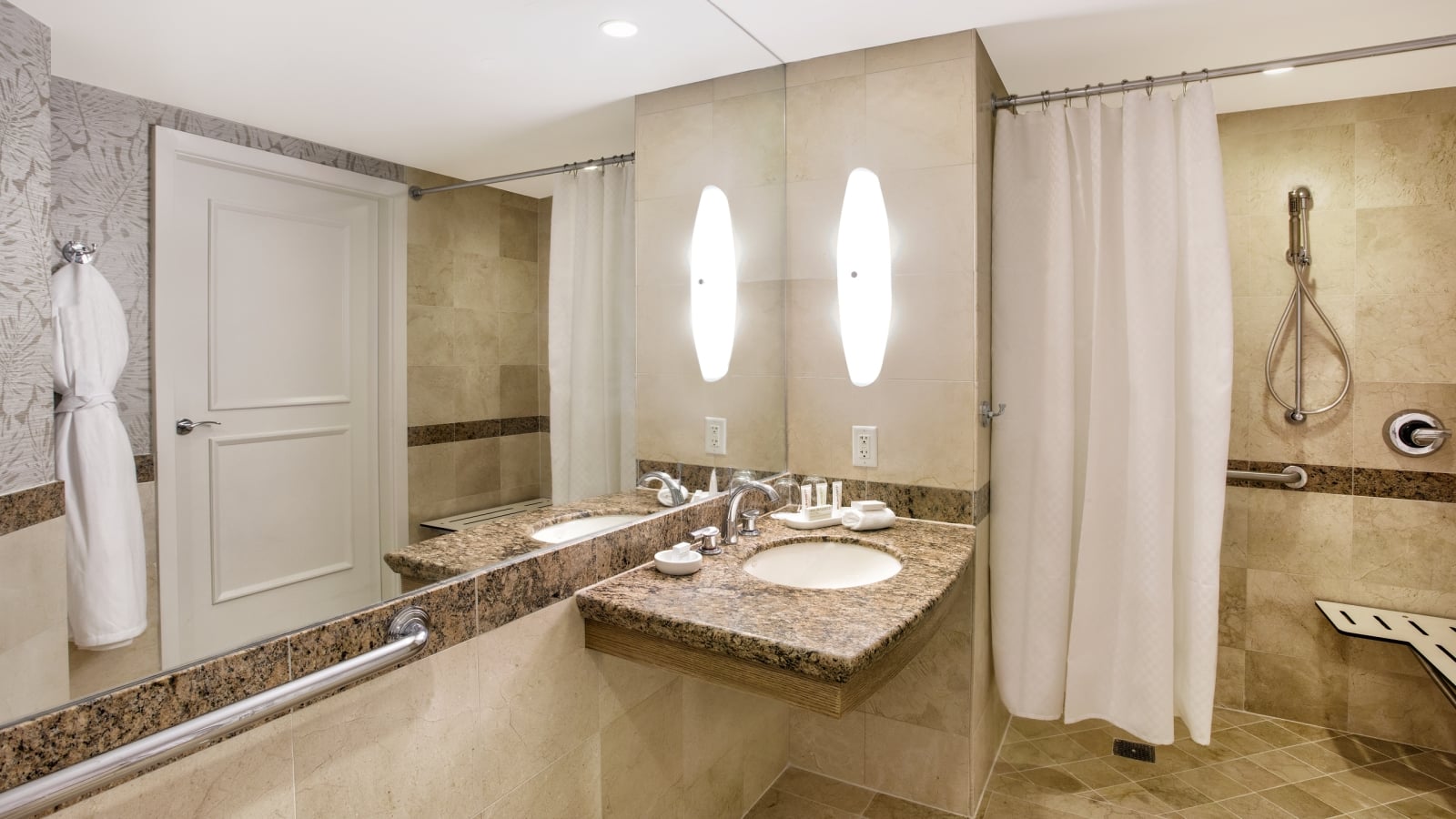 Guestroom Bathroom with Accessible Roll-In Shower