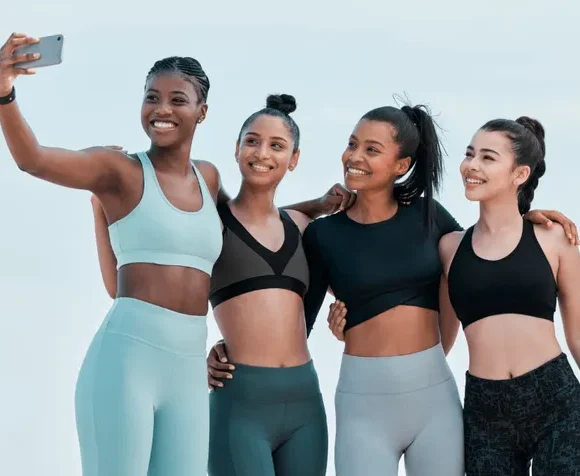 Group of girls taking selfie